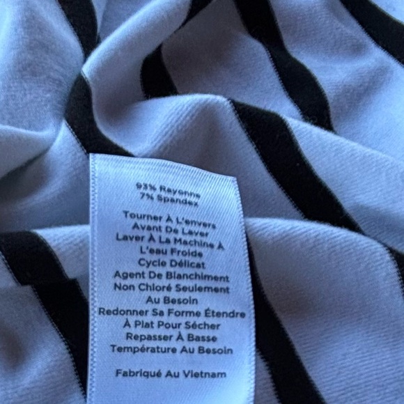 Talbots Black and White Geometric Stripe Tee - Picture 6 of 7